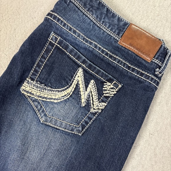Maurices Denim - Maurices Bootcut Jeans Women Blue Denim Whiskered Faded Stretch Size 13/14 XS